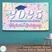 Klasse van 2025 Afstuderen Confetti Fun Graduation Spandoek