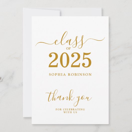 Klasse van 2025 Afstuderen Dank u kaart (Voorkant)