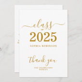Klasse van 2025 Afstuderen Dank u kaart (Voorkant / Achterkant)