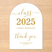 Klasse van 2025 Afstuderen Dank u kaart Acryl Uitnodigingen (Voorkant)
