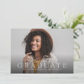 Klasse van 2025 afstuderen eenvoudige elegante fot aankondiging (Staand voorkant)