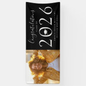 Klasse van 2025 Afstuderen Foto Black Banner (Verticaal)
