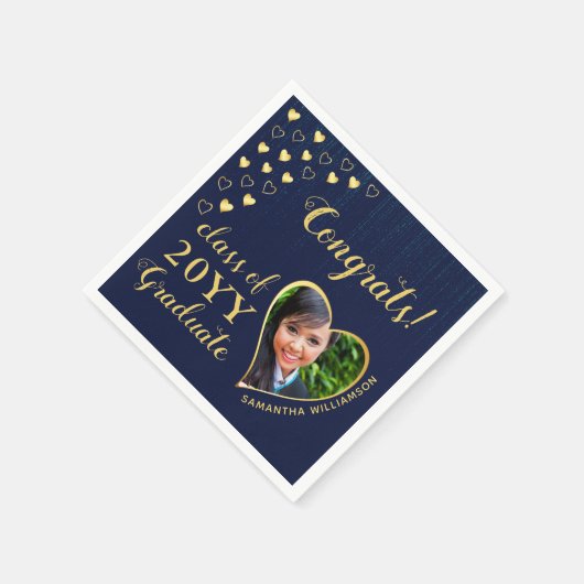 Klasse van 2025 Afstuderen Foto Blue Graduation Pa Servet (Hoek)