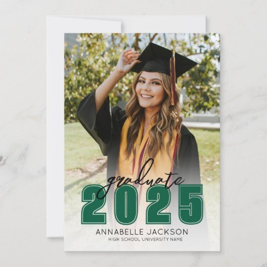 Klasse van 2025 Afstuderen foto groen Afstuderen Aankondiging (Voorkant)