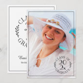 Klasse van 2025 Afstuderen foto Moderne typografie Aankondiging (Voorkant / Achterkant)