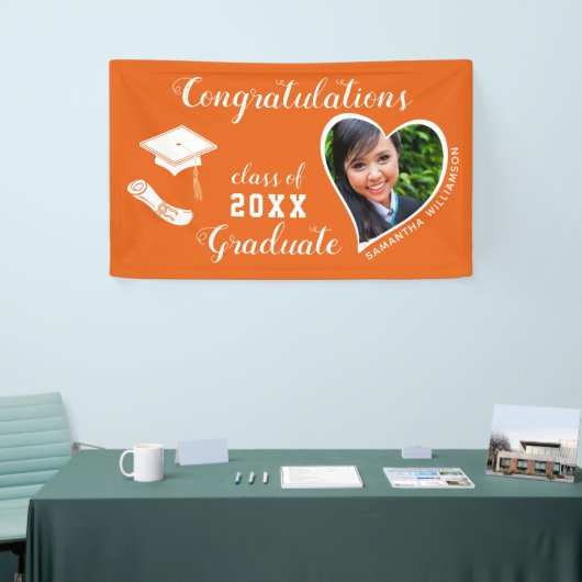 Klasse van 2025 Afstuderen Foto Oranje Afstuderen Spandoek (Beurs)