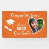 Klasse van 2025 Afstuderen Foto Oranje Afstuderen Spandoek (Horizontaal)