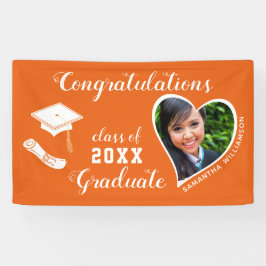 Klasse van 2025 Afstuderen Foto Oranje Afstuderen Spandoek