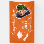 Klasse van 2025 Afstuderen Foto Oranje Afstuderen Spandoek (Verticaal)
