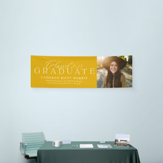 Klasse van 2025 afstuderen geel afstuderen foto spandoek (Beurs)