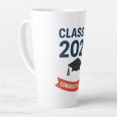 Klasse van 2025 Afstuderen Gefeliciteerd Gift Latte Mok (Linkerhoek)