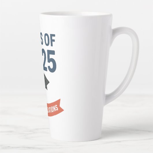 Klasse van 2025 Afstuderen Gefeliciteerd Gift Latte Mok (Rechts)