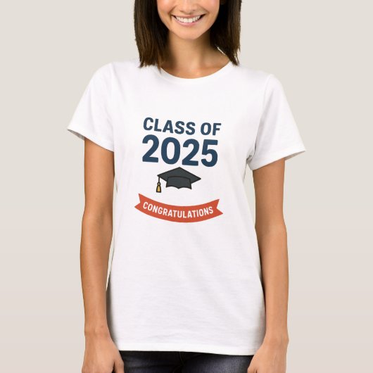 Klasse van 2025 Afstuderen Gefeliciteerd Gift T-shirt (Voorkant)