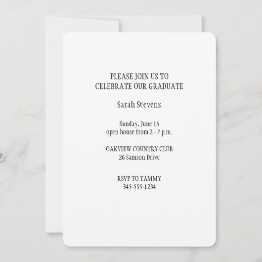 Klasse van 2025 Afstuderen gepersonaliseerd Kaart (Achterkant)