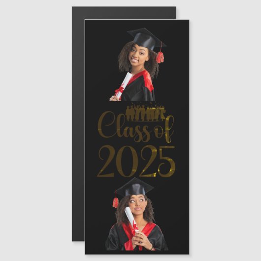Klasse van 2025 Afstuderen gepersonaliseerd Magnetische Uitnodiging (Voorkant / Achterkant)