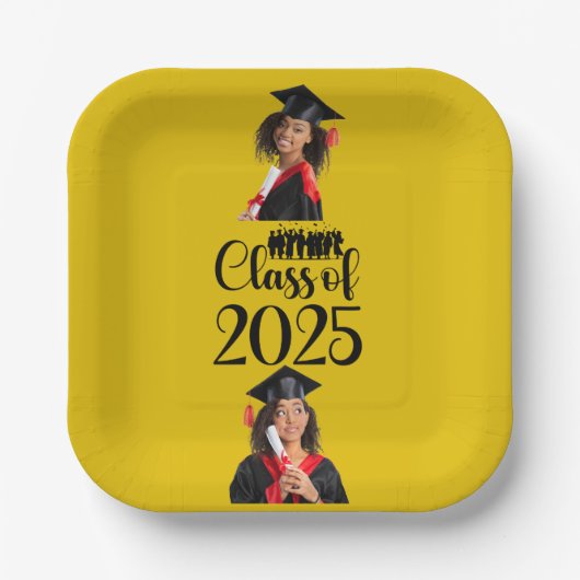 Klasse van 2025 Afstuderen gepersonaliseerd Papieren Bordje (Voorkant)