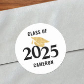 Klasse van 2025 Afstuderen gepersonaliseerd Ronde Sticker