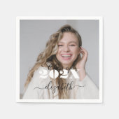 Klasse van 2025 Afstuderen gepersonaliseerde foton Servet (Voorkant)