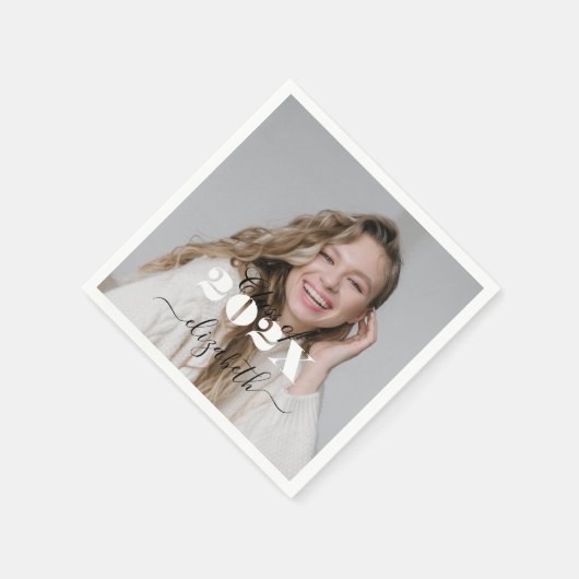 Klasse van 2025 Afstuderen gepersonaliseerde foton Servet (Hoek)