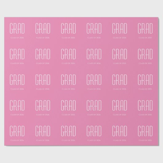 Klasse van 2025 Afstuderen Gift Girly Pink Cadeaupapier (Vlak)