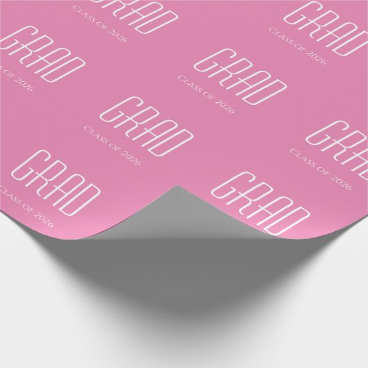 Klasse van 2025 Afstuderen Gift Girly Pink Cadeaupapier (Hoek)