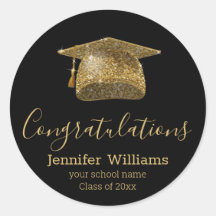 Klasse van 2025 afstuderen gouden pet stijlvol zwa