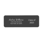 Klasse van 2025 Afstuderen Grijs Retouradres Etiket (Voorkant)