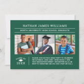 Klasse van 2025 Afstuderen Groen 3 Foto Afstuderen Kaart (Voorkant)