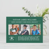 Klasse van 2025 Afstuderen Groen 3 Foto Afstuderen Kaart (Staand voorkant)