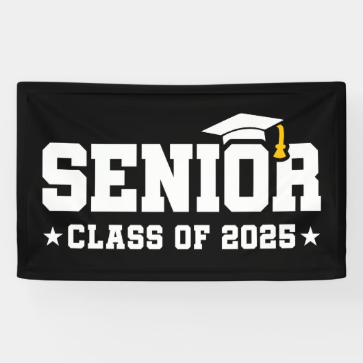 Klasse van 2025 Afstuderen High School Senior 2025 Spandoek (Horizontaal)