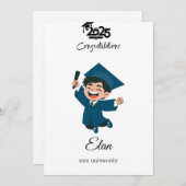 Klasse van 2025 Afstuderen Kaart - Schattigee illu (Voorkant / Achterkant)