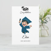 Klasse van 2025 Afstuderen Kaart - Schattigee illu (Staand voorkant)