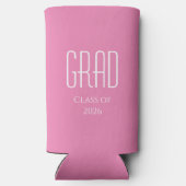 Klasse van 2025 Afstuderen minimalistisch roze Seltzer Blikjeskoeler (Achterkant)