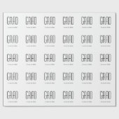 Klasse van 2025 Afstuderen minimalistisch wit zwar Cadeaupapier (Vlak)