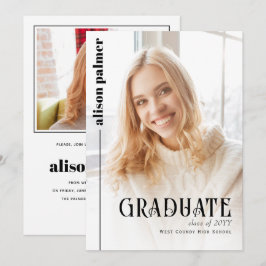 Klasse van 2025 AFSTUDEREN minimalistische foto Kaart