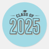 Klasse van 2025 Afstuderen Modern Design Ronde Sticker (Voorkant)