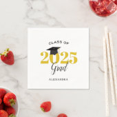 Klasse van 2025 Afstuderen Modern Goud en Zwart Servet (Insitu)
