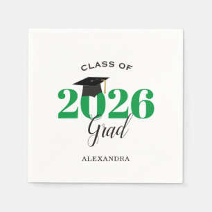 Klasse van 2025 Afstuderen Modern Groen Servet