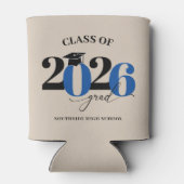 Klasse van 2025 Afstuderen Modern Rood Blikjeskoeler (Achterkant)