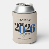 Klasse van 2025 Afstuderen Modern Rood Blikjeskoeler (Blikje Achterkant)