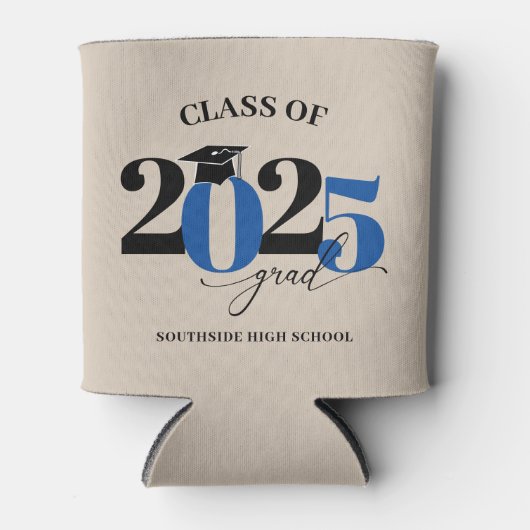 Klasse van 2025 Afstuderen Modern Rood Blikjeskoeler (Voorkant)