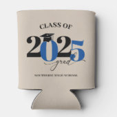 Klasse van 2025 Afstuderen Modern Rood Blikjeskoeler (Achterkant)