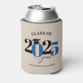 Klasse van 2025 Afstuderen Modern Rood Blikjeskoeler (Blikje Achterkant)