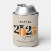 Klasse van 2025 Afstuderen modern Sinaasappel Blikjeskoeler (Blikje Voorkant)