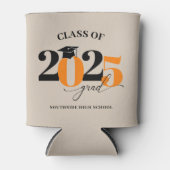 Klasse van 2025 Afstuderen modern Sinaasappel Blikjeskoeler (Voorkant)