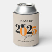 Klasse van 2025 Afstuderen modern Sinaasappel Blikjeskoeler (Blikje Achterkant)