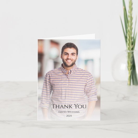 Klasse van 2025 Afstuderen Moderne foto Bedankkaart (Voorkant)