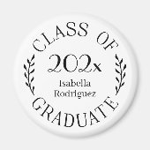 Klasse van 2025 Afstuderen Naam Elegant Typography Magneet (Voorkant)