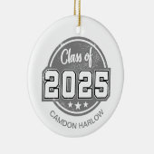 Klasse van 2025  Afstuderen Naam Keramisch Ornament (Rechts)