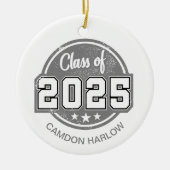 Klasse van 2025 Afstuderen Naam Keramisch Ornament (Voorkant)